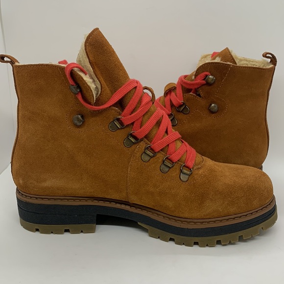 Avellini Suede Hiking Boots Brown 39 Genuine Shearling Lining Gorpcore Camping - Picture 6 of 16